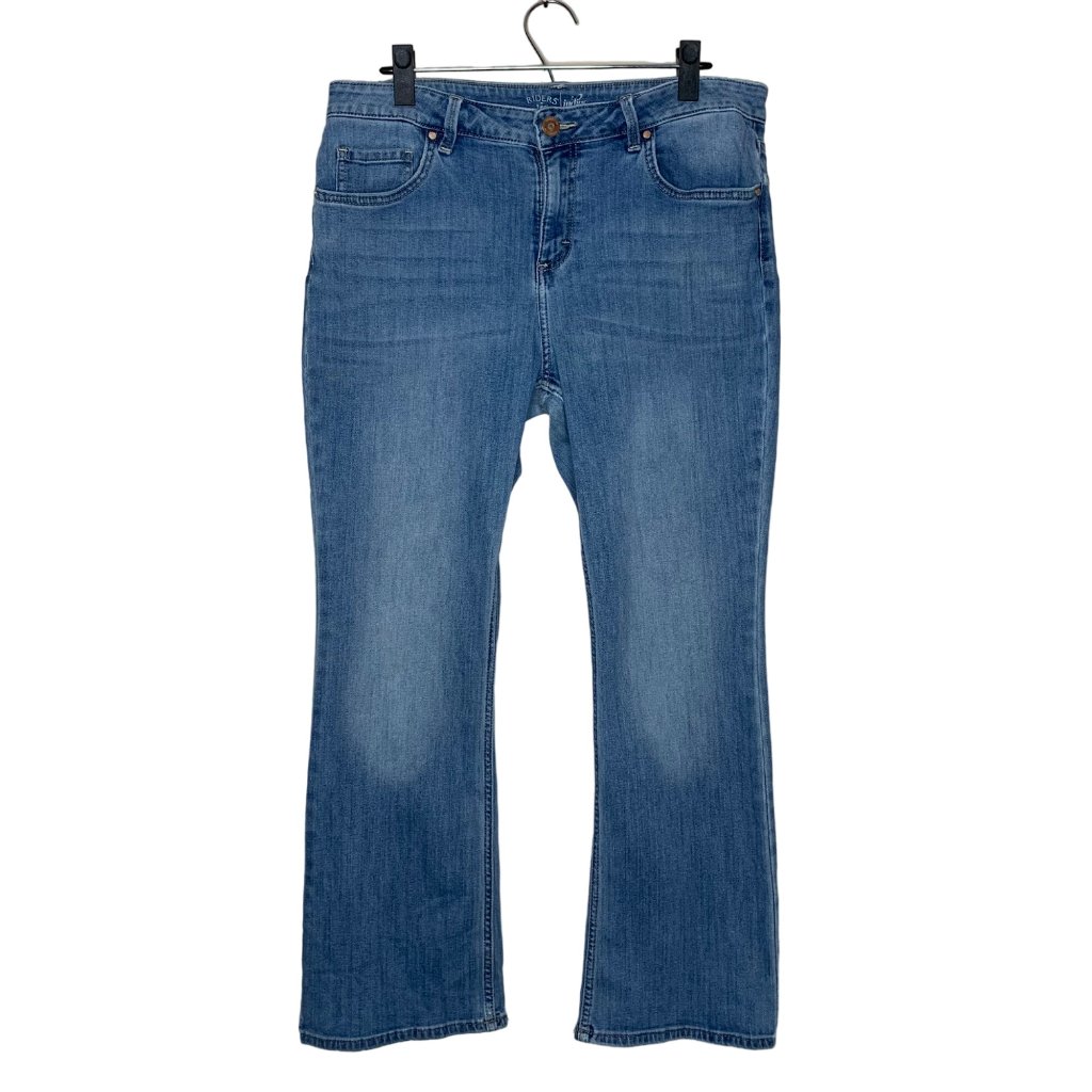 Riders By Lee Indigo Blue Jeans Bootcut Stretch Light Wash Denim Women 14 Petite